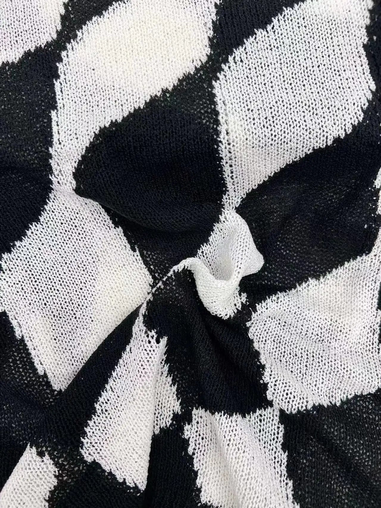 Pre Order:  Black and White Contrast Knit Sweater