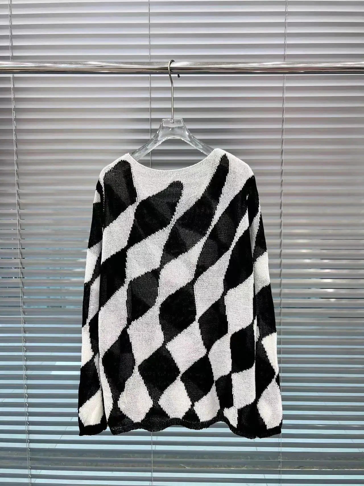 Pre Order:  Black and White Contrast Knit Sweater