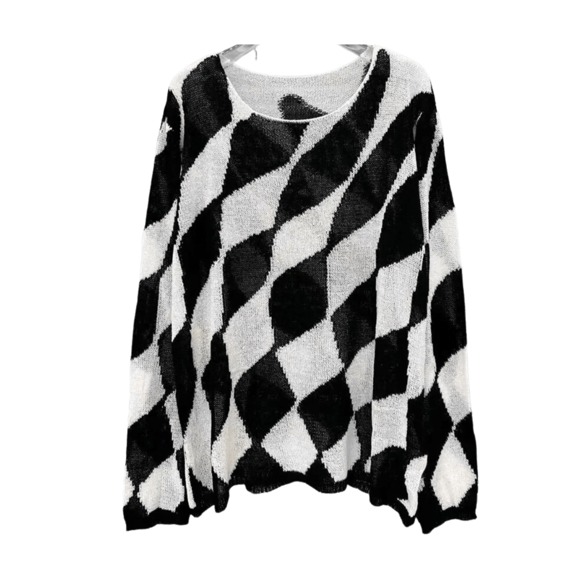 Pre Order:  Black and White Contrast Knit Sweater
