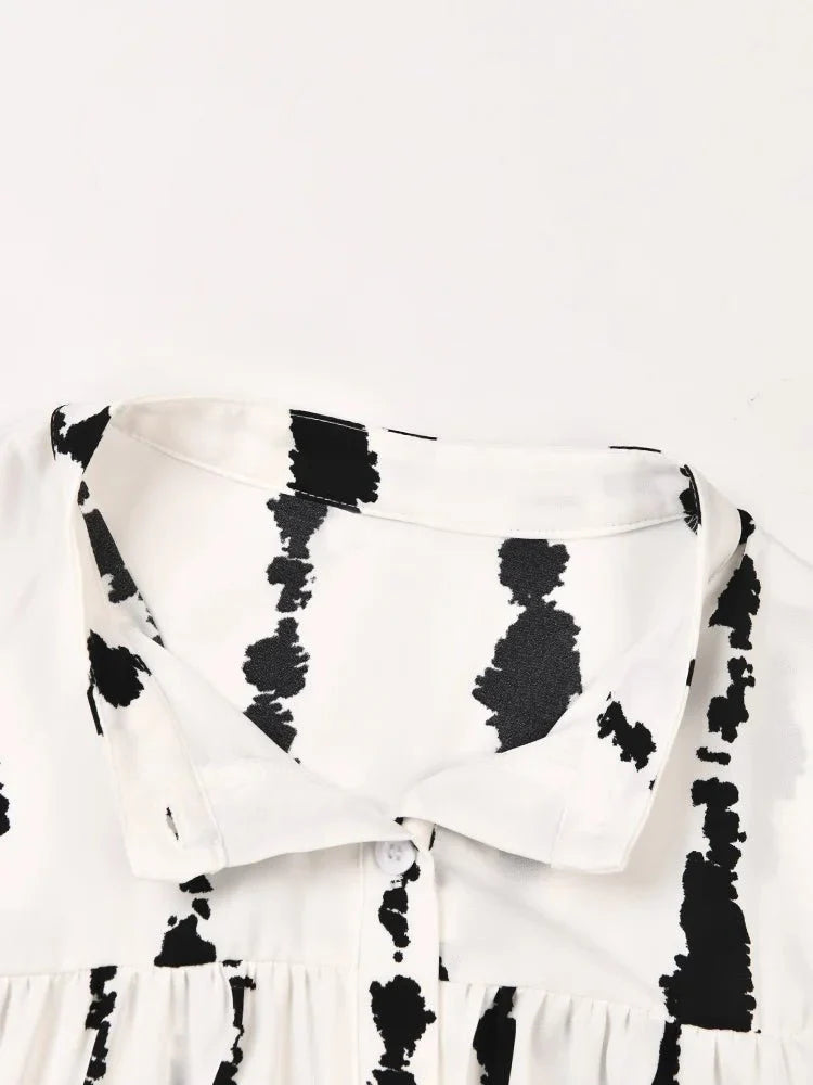 Pre Order:  Black and White Loose Fit Dress