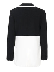 Pre Order:  Black and White Notched Collar Blazer