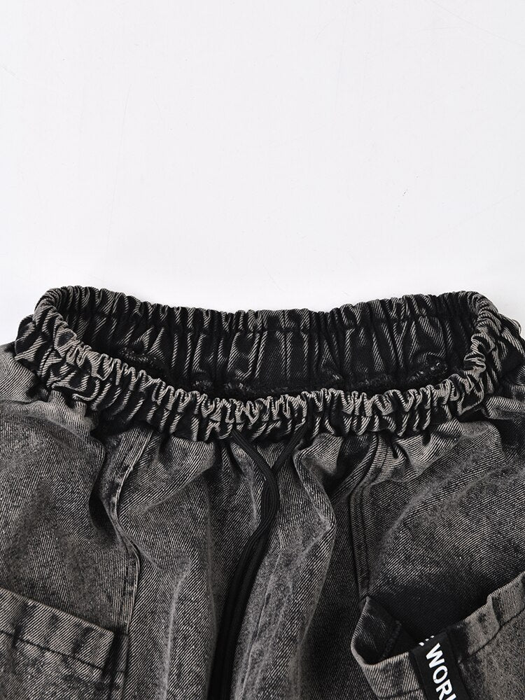 Pre Order:  Black Denim Harem Pants