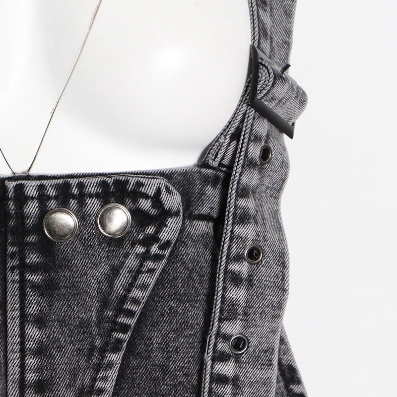 Pre Order:  Black Denim Overalls - @Veronicalatriese