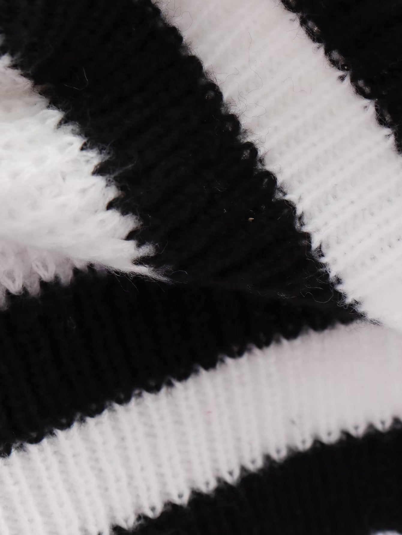 Pre Order:  Black Stripes Accent Loose White Sweater