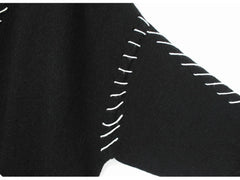 Pre Order:  Black Topstitched Loose Long Knit Cardigan
