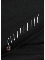 Pre Order:  Black Topstitched Loose Long Knit Cardigan
