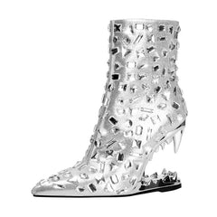 Pre Order:  Bling Fanged Heels Short Boots