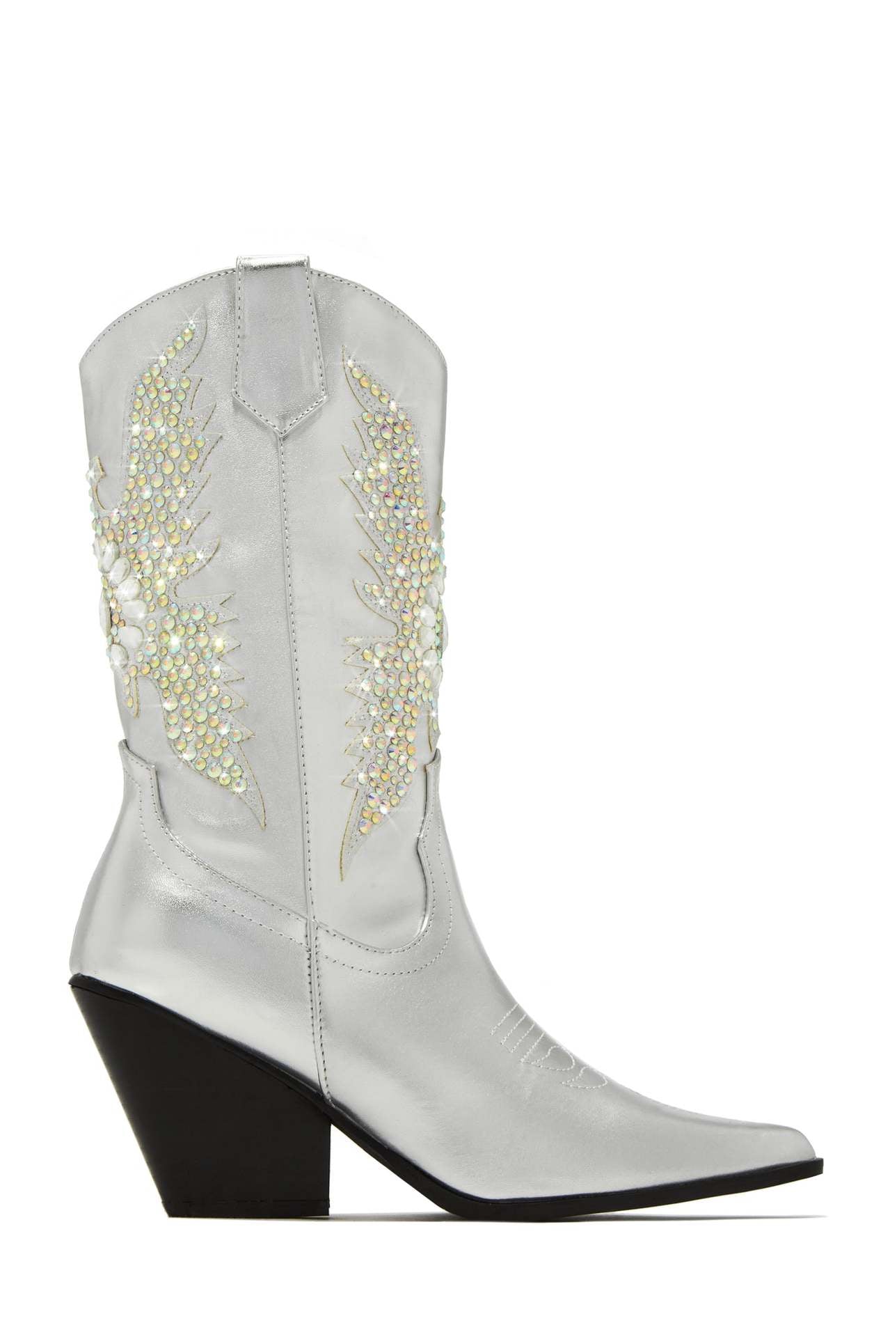 Pre Order:  Bling Studded Wedge Boots