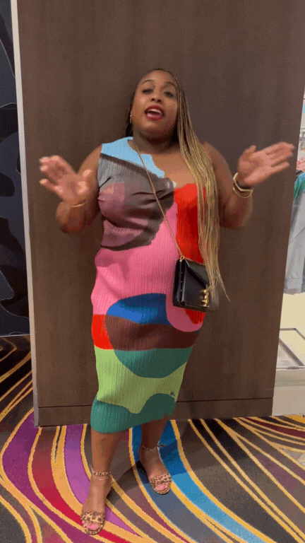 Pre Order:  Blocked Pleated Pencil Dress - @shortforcara