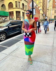 Pre Order:  Blocked Pleated Pencil Dress - @shortforcara