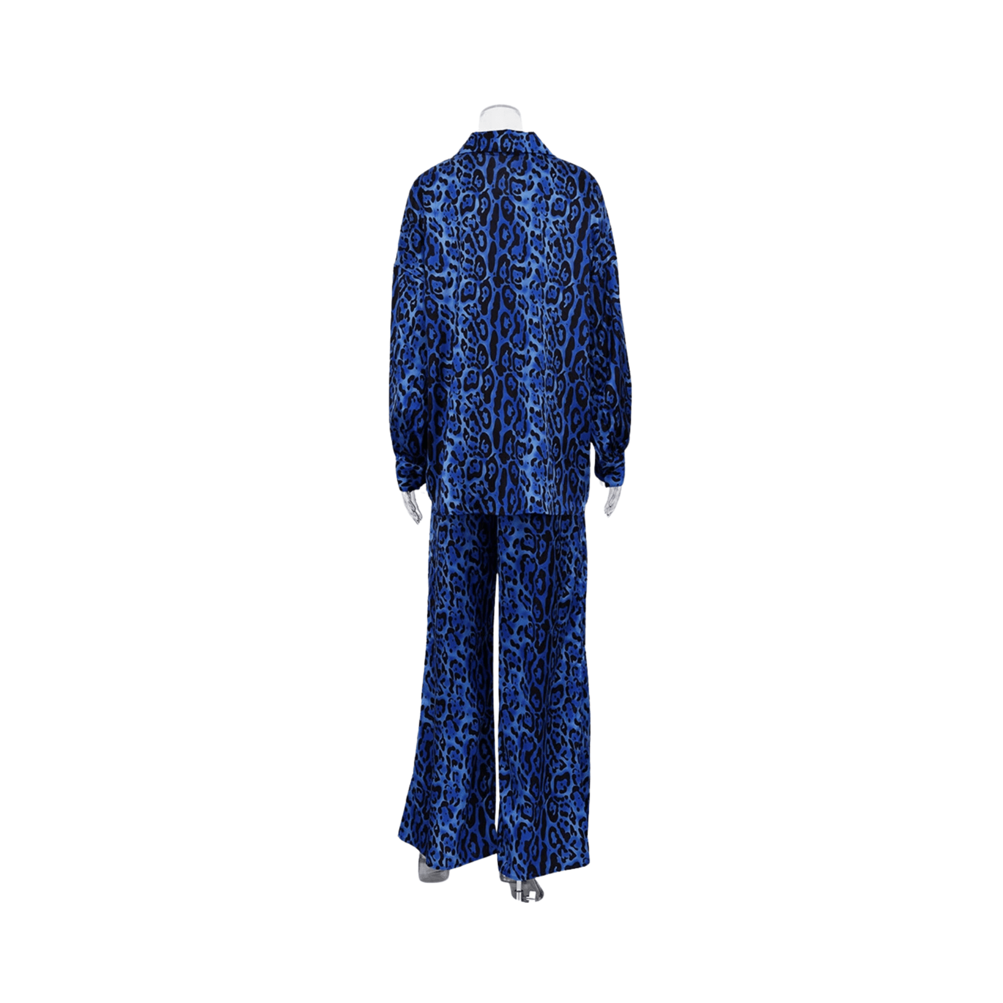 Pre Order:  Blue Leopard Top+Pants Sleepwear Set
