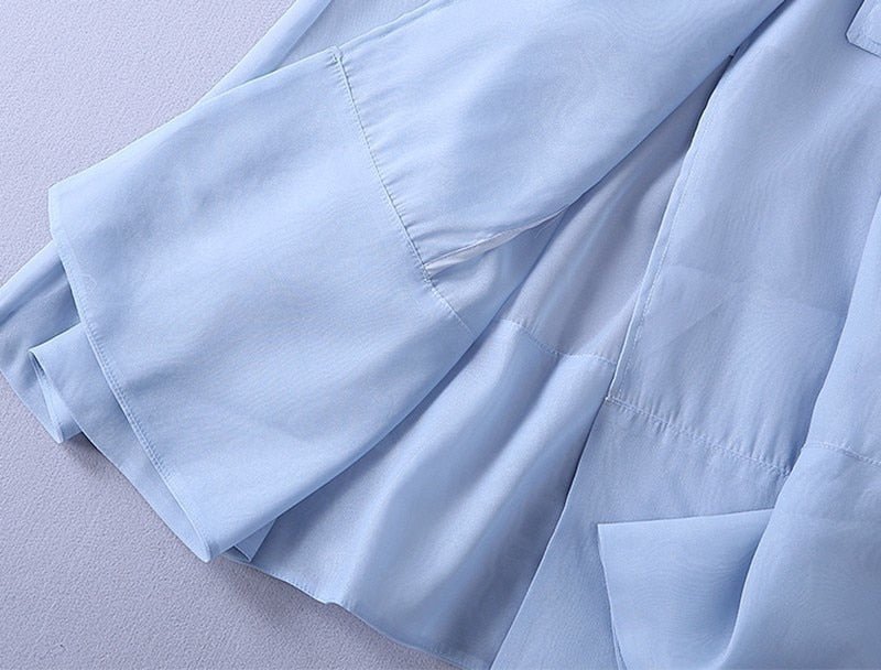 Pre Order:  Blue Transparent Trench Dress
