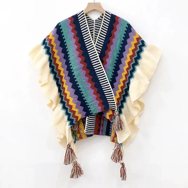 Pre Order:  Bohemian Ruffled Shawl