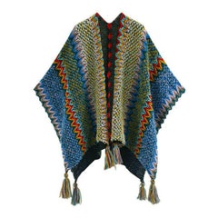 Pre Order:  Braided Fringed Knit Shawl Coat