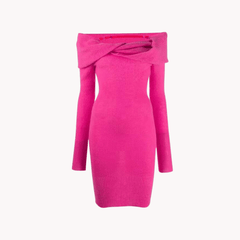 Pre Order:  Bright Off Shoulder Knit Dress