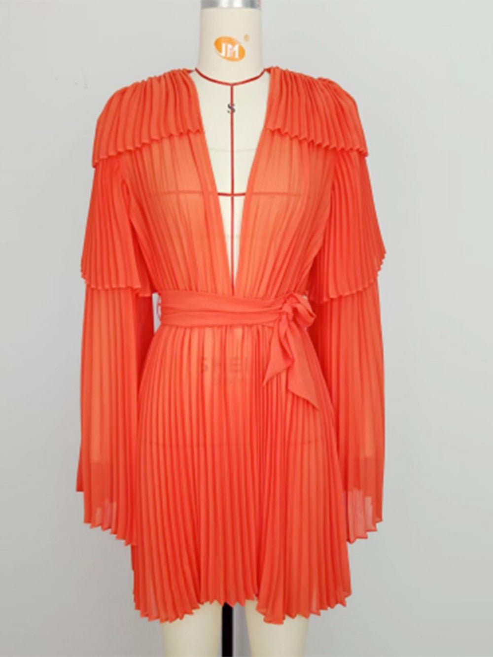 Pre Order:  Bright Orange Pleated Dress - @phenomenalkat