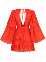 Pre Order:  Bright Orange Pleated Dress - @phenomenalkat