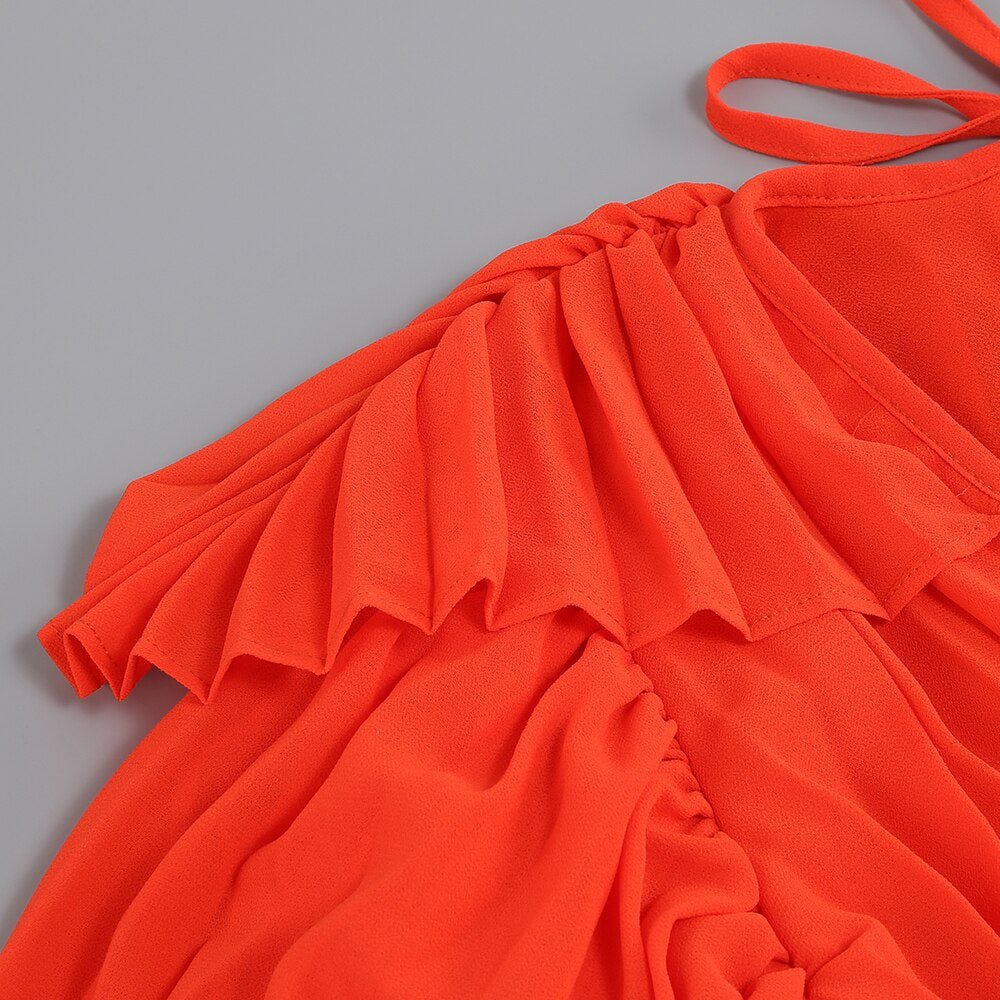Pre Order:  Bright Orange Pleated Dress - @phenomenalkat
