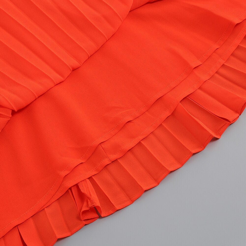 Pre Order:  Bright Orange Pleated Dress - @phenomenalkat