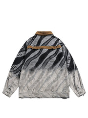 Brushed Gradient Ripped Jacket