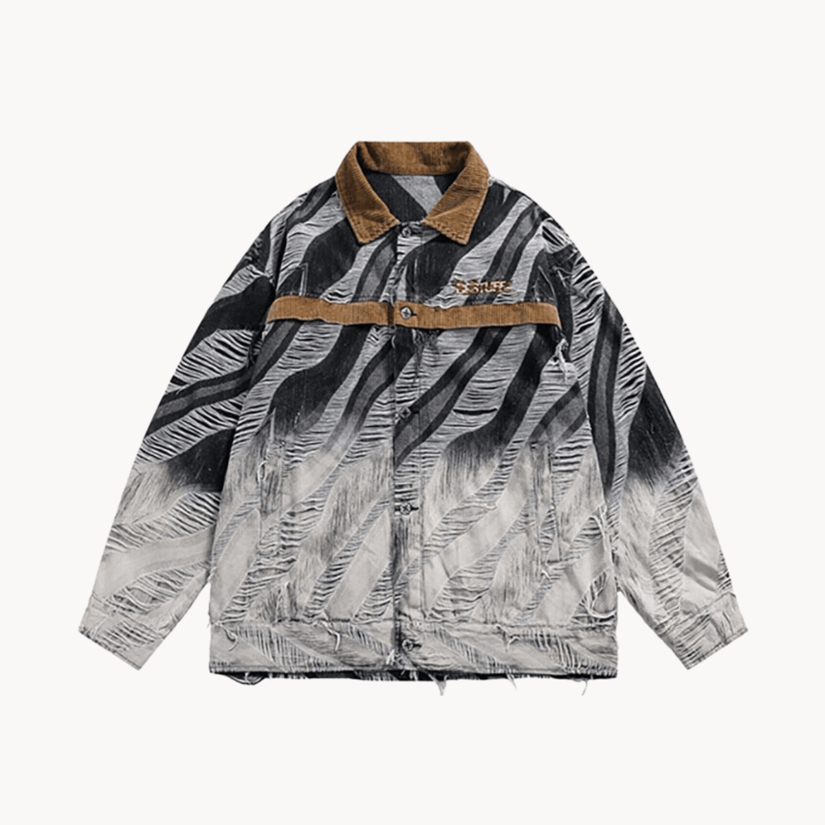 Brushed Gradient Ripped Jacket