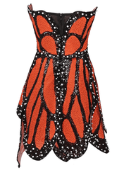 Butterfly Sequined Mini Dress