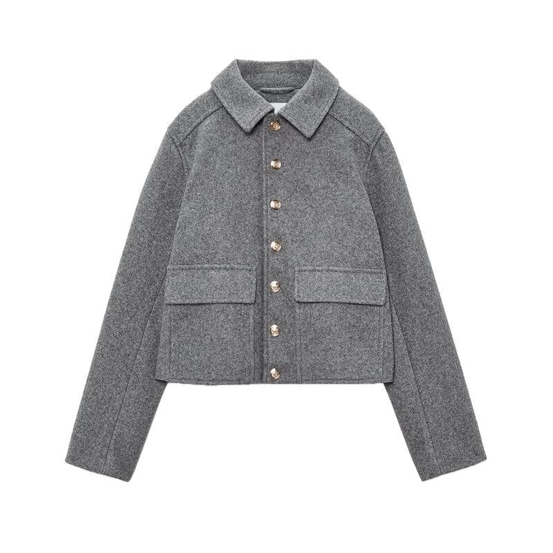 Button Down Woolen Jacket