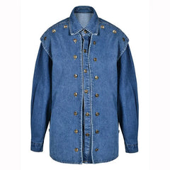 Button Rows Washed Denim Jacket