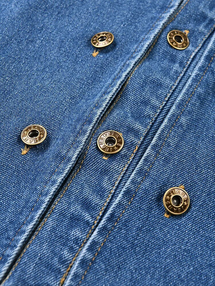 Button Rows Washed Denim Jacket