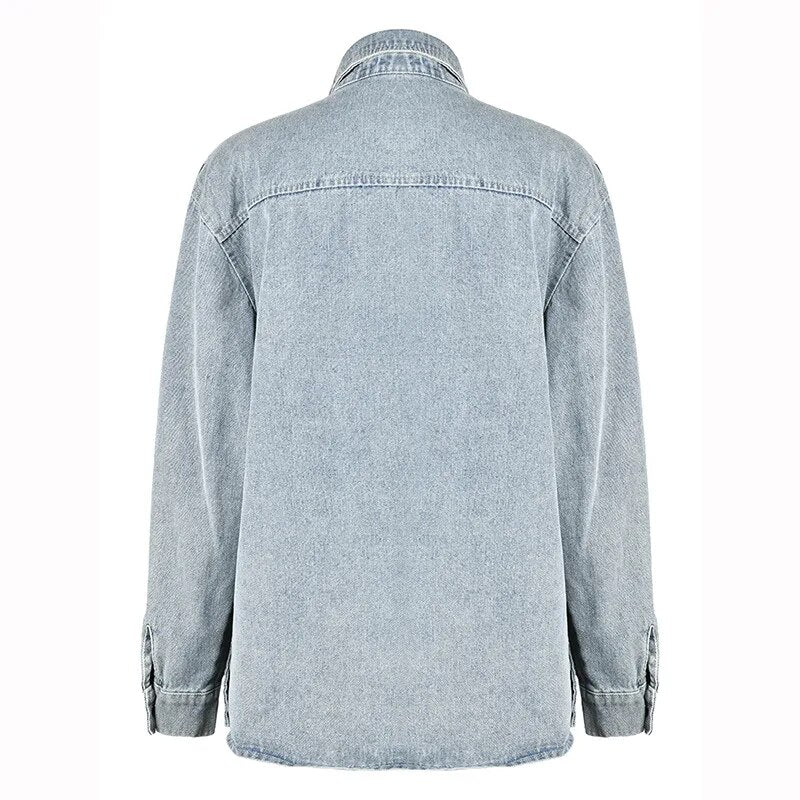 Button Rows Washed Denim Jacket