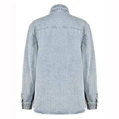 Button Rows Washed Denim Jacket