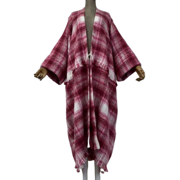 Cozy Plaid Maxi Winter Cardigan - WINI