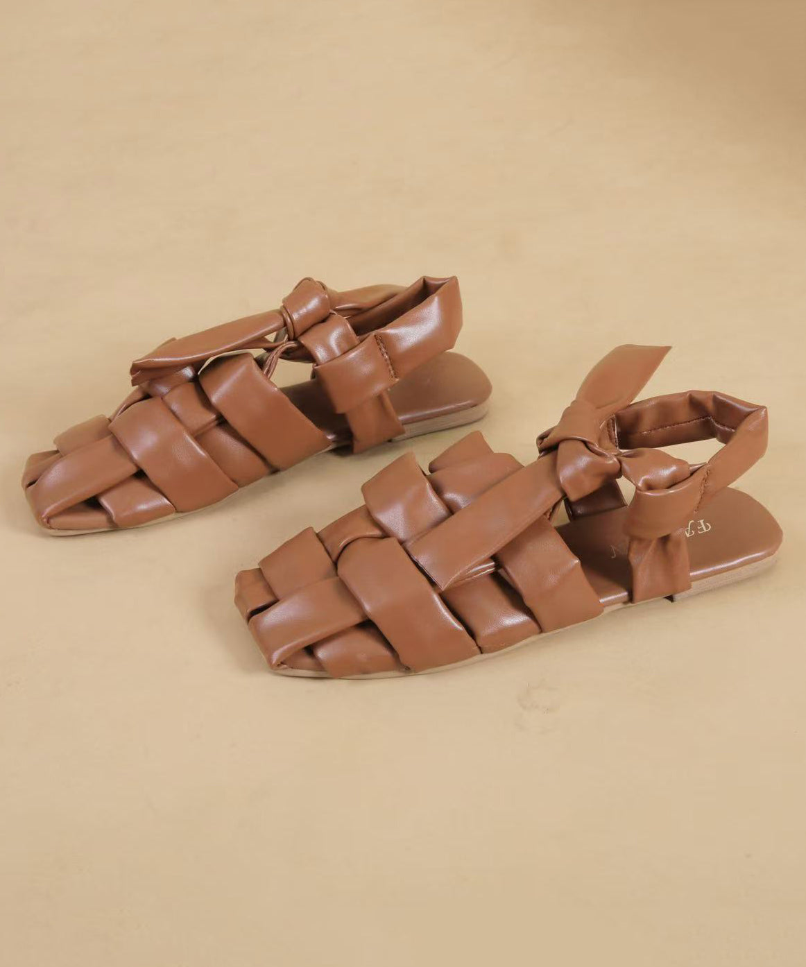 Chic Brown Hollow Out Comfy Splicing Walking Sandals