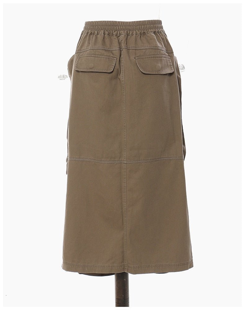 Oversized Front Pockets Cargo Skirt - @mocha-leila03