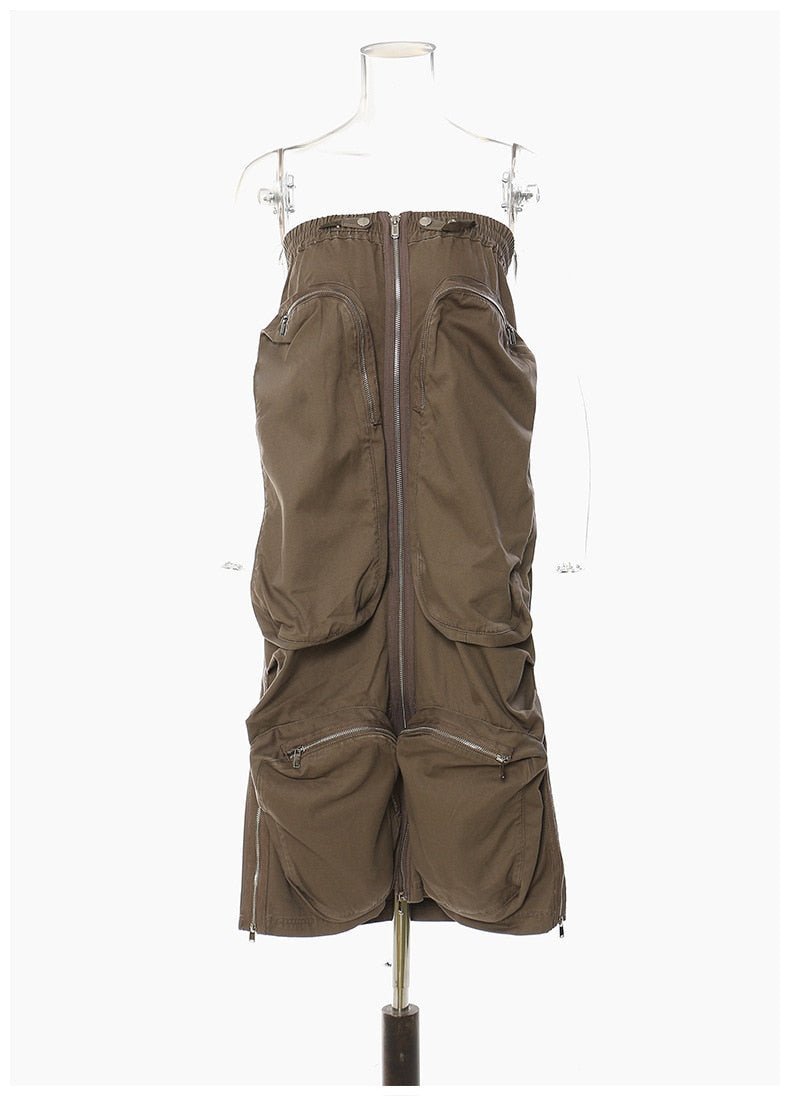 Oversized Front Pockets Cargo Skirt - @mocha-leila03