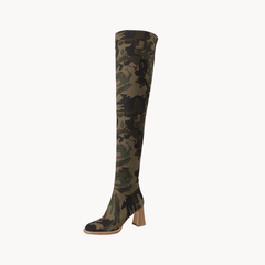 Camouflage Thigh High Boots