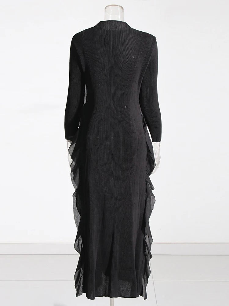 Cascading Ruffles Long Sleeves Dress