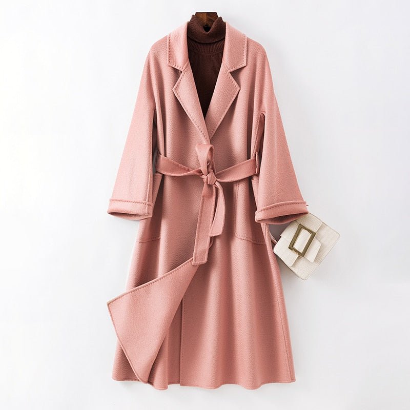 Cashmere Wool Fur Trench Coat