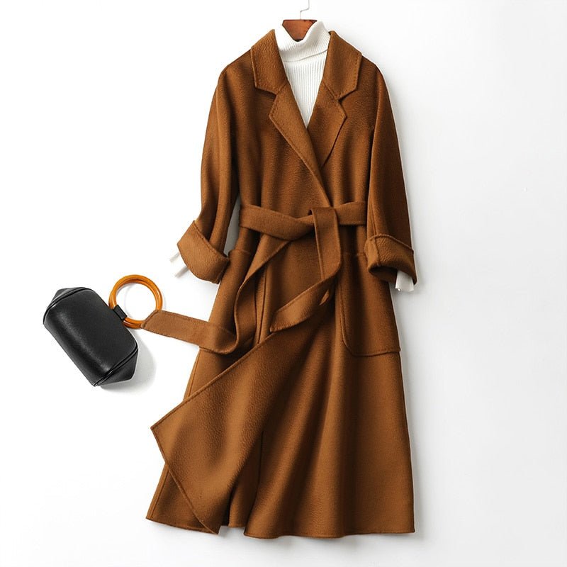 Cashmere Wool Fur Trench Coat