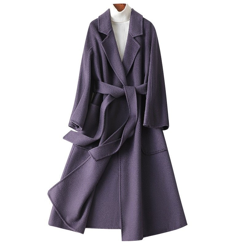 Cashmere Wool Fur Trench Coat