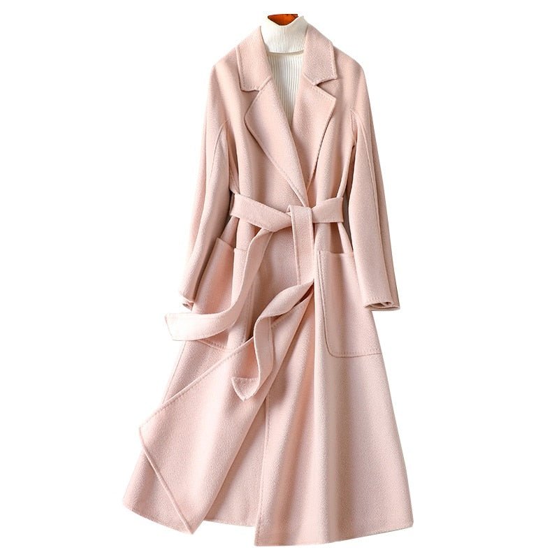 Cashmere Wool Fur Trench Coat