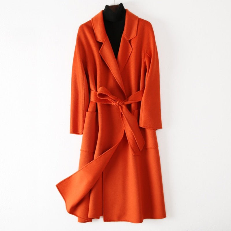 Cashmere Wool Fur Trench Coat