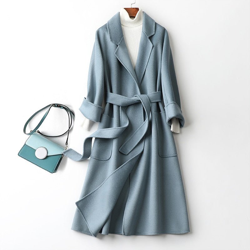 Cashmere Wool Fur Trench Coat