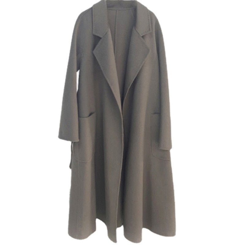 Cashmere Wool Fur Trench Coat