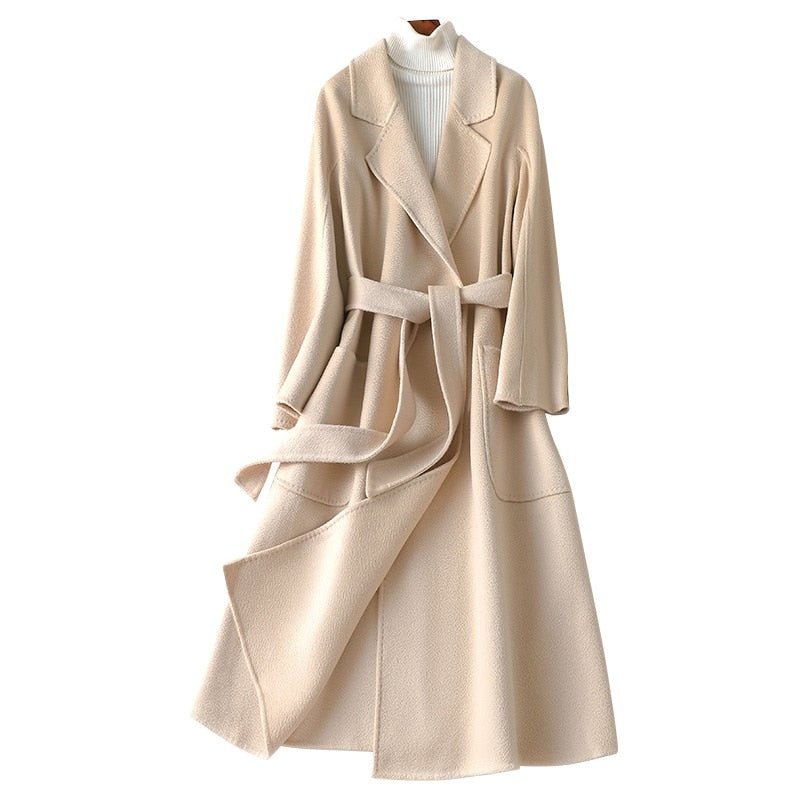 Cashmere Wool Fur Trench Coat