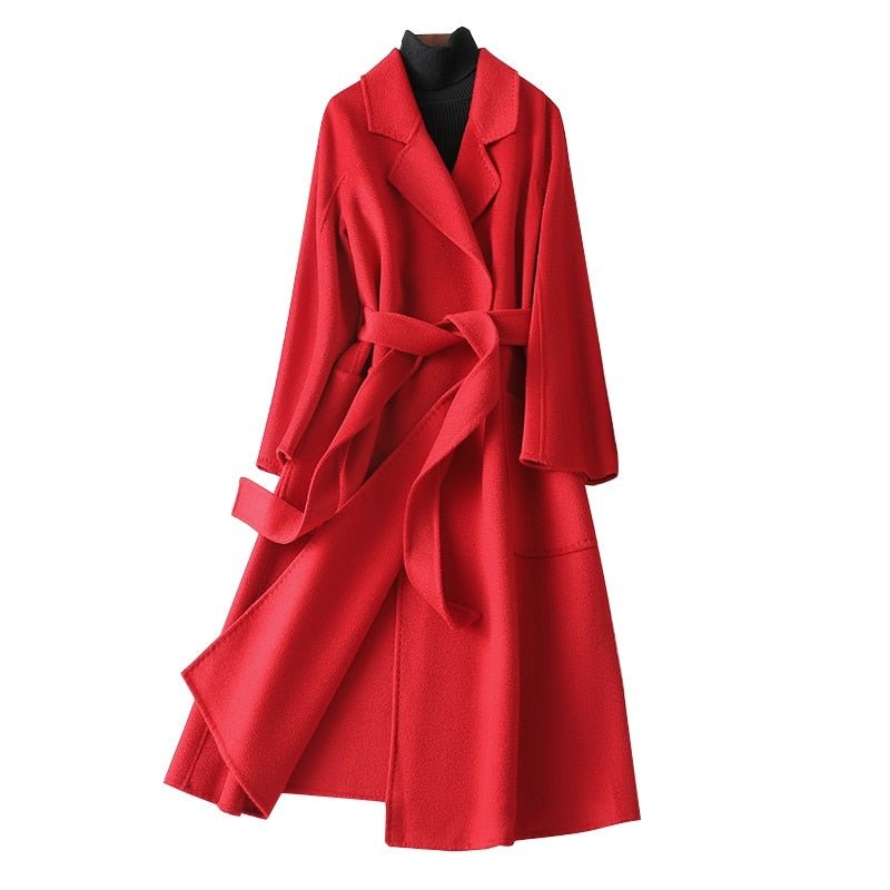 Cashmere Wool Fur Trench Coat