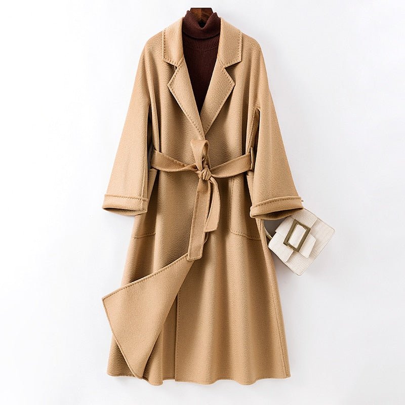 Cashmere Wool Fur Trench Coat