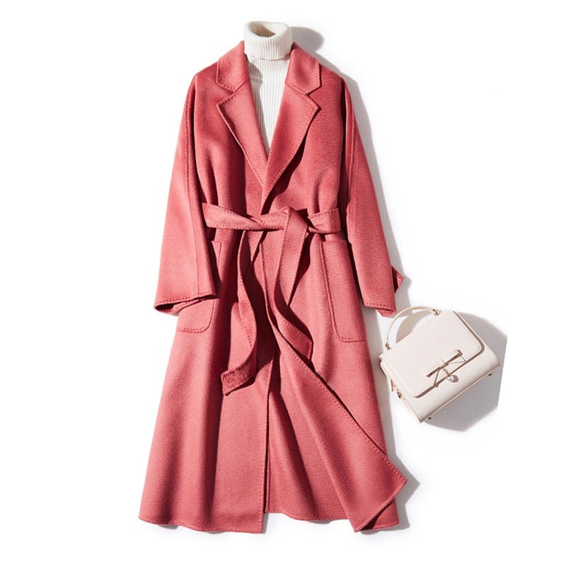 Cashmere Wool Fur Trench Coat