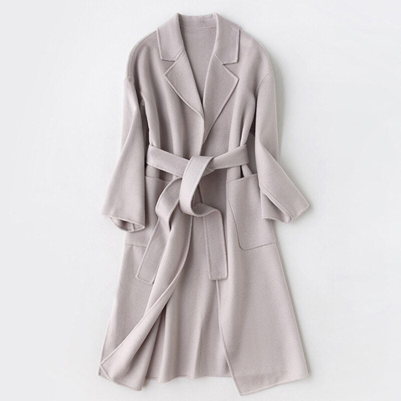 Cashmere Wool Fur Trench Coat