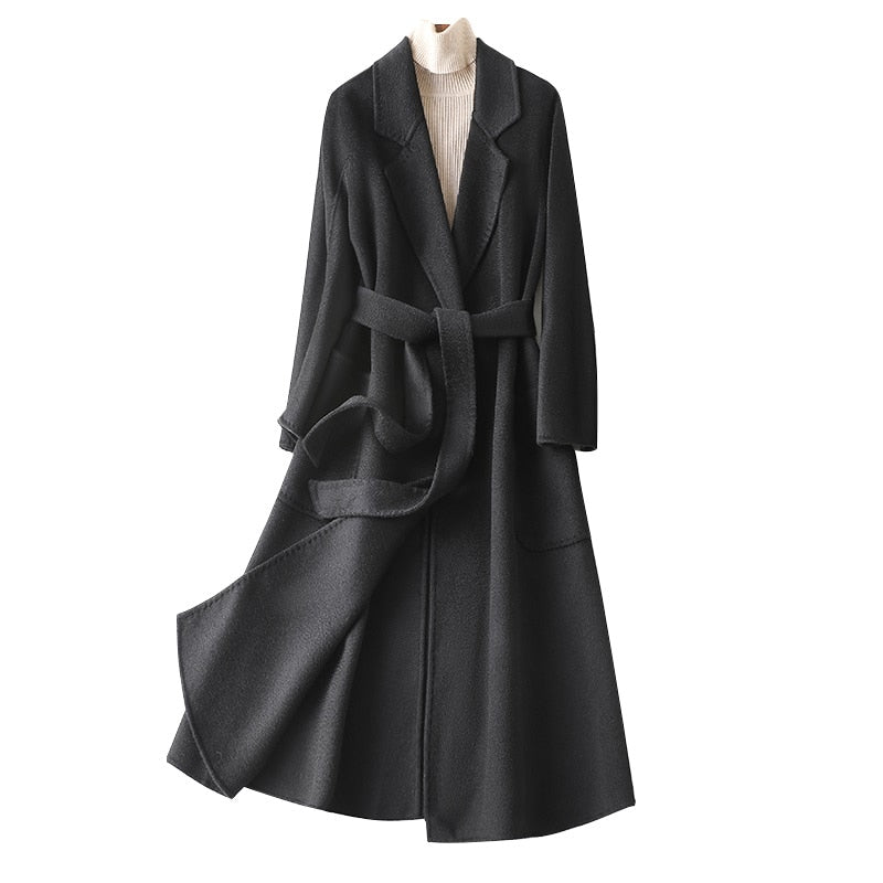 Cashmere Wool Fur Trench Coat